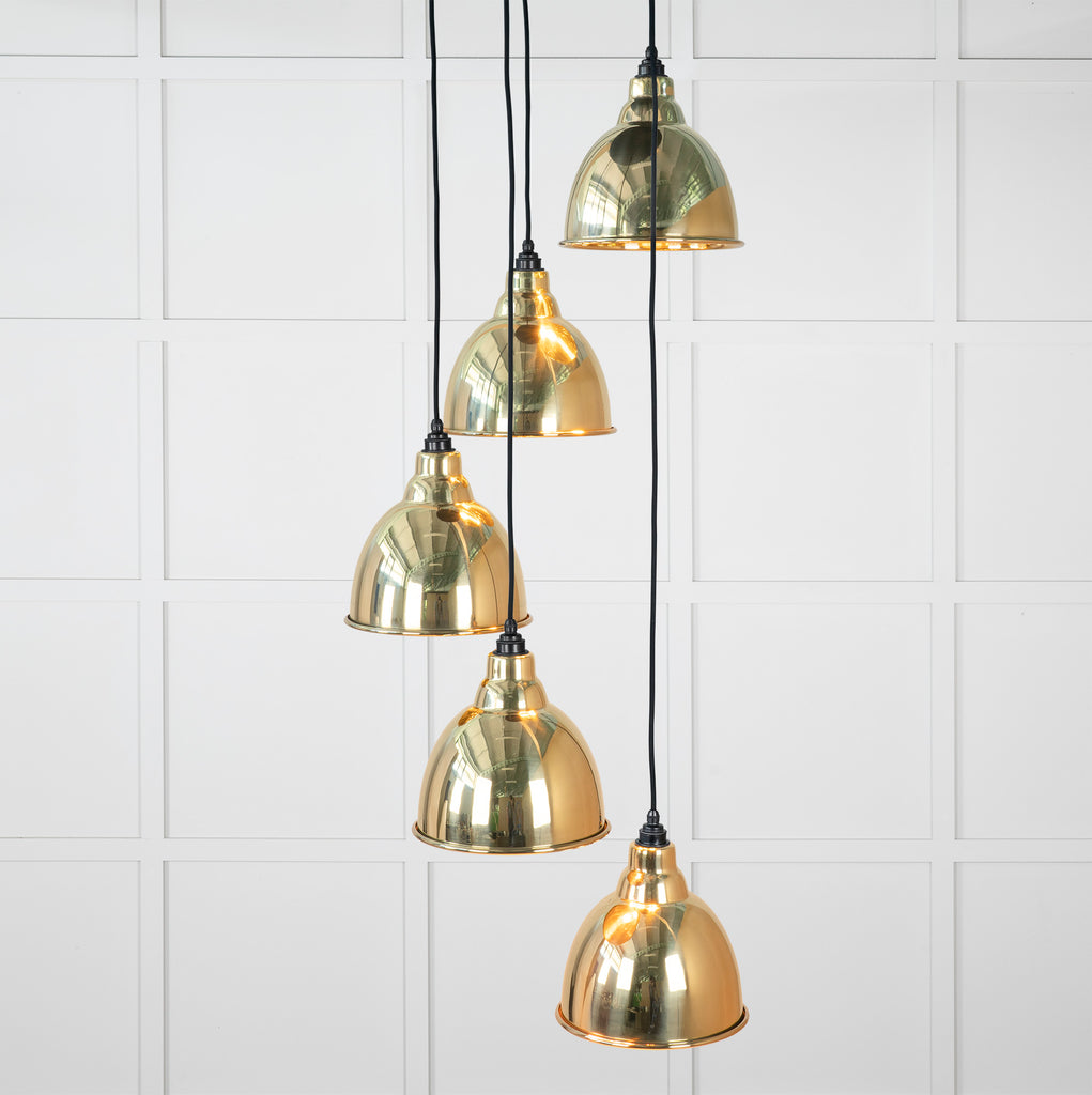 From The Anvil's Smooth Brass Smooth Brass Brindley Cluster Pendant