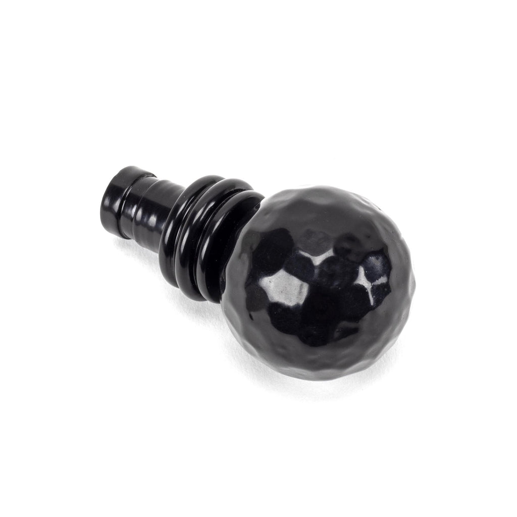 From The Anvil's Black Hammered Ball Curtain Finial (pair)