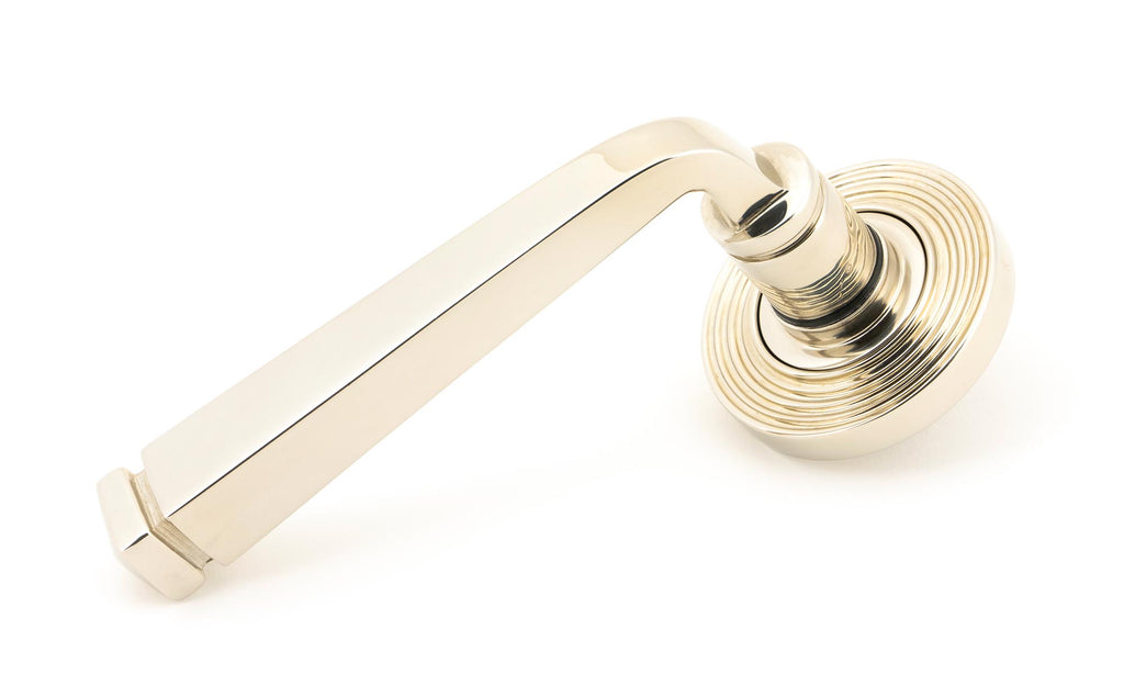 From The Anvil's Polished Nickel Avon Round Lever on Rose Set (Unsprung)