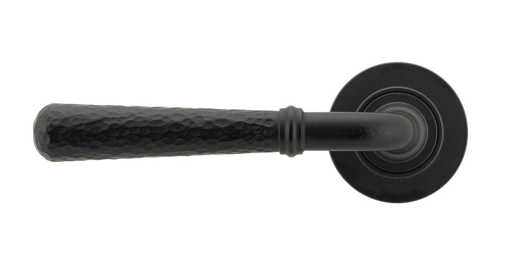 From The Anvil's Matt Black Hammered Newbury Lever on Rose Set (Unsprung)