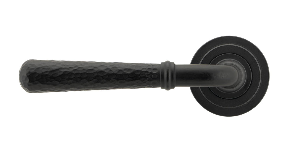 From The Anvil's Matt Black Hammered Newbury Lever on Rose Set (Unsprung)