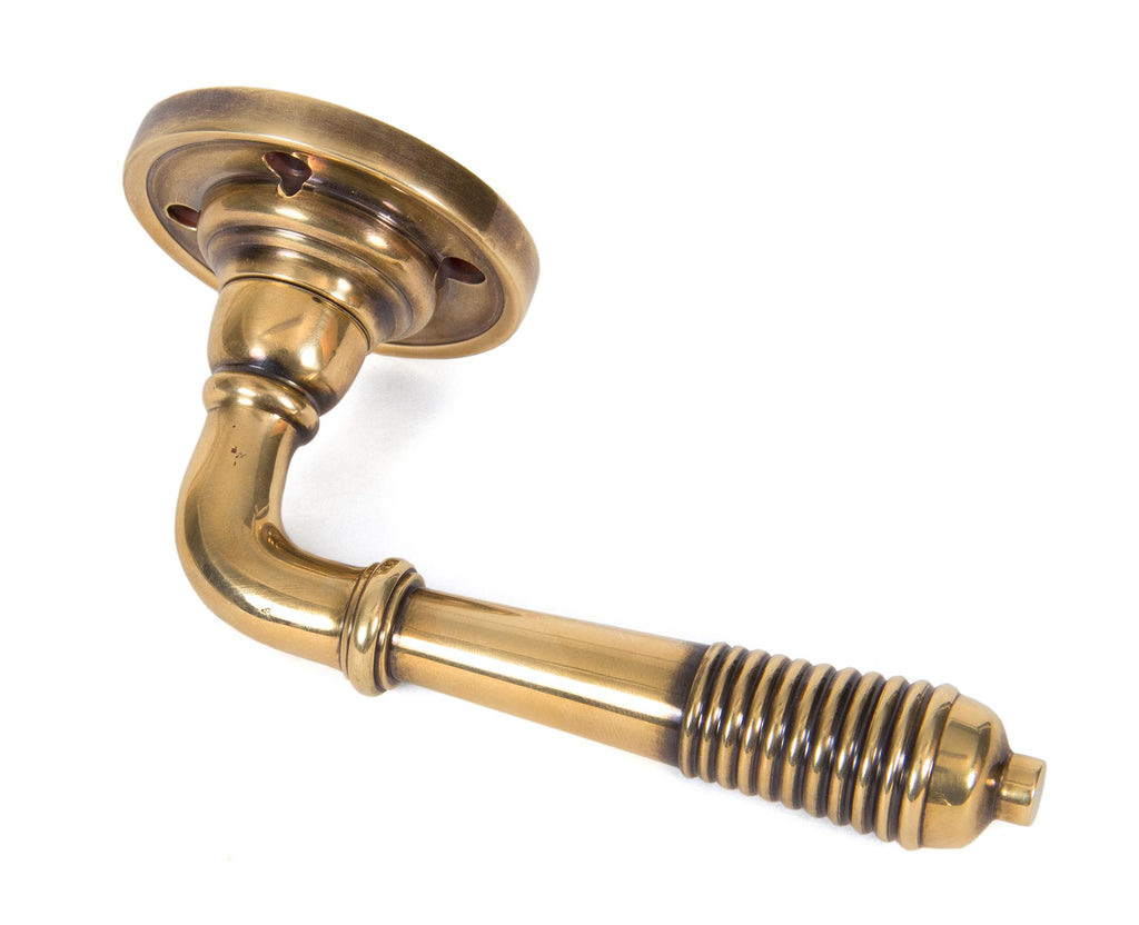 From The Anvil's Aged Brass Reeded Lever on Rose Set