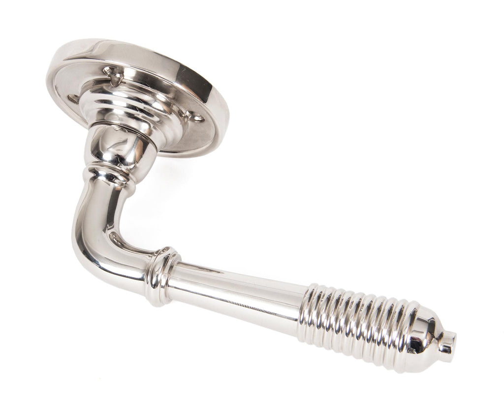 From The Anvil's Polished Nickel Reeded Lever on Rose Set