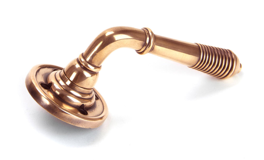 From The Anvil's Polished Bronze Reeded Lever on Rose Set