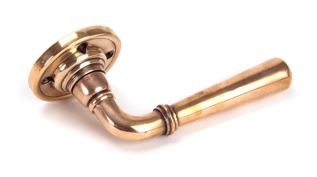 From The Anvil's Polished Bronze Newbury Lever on Rose Set