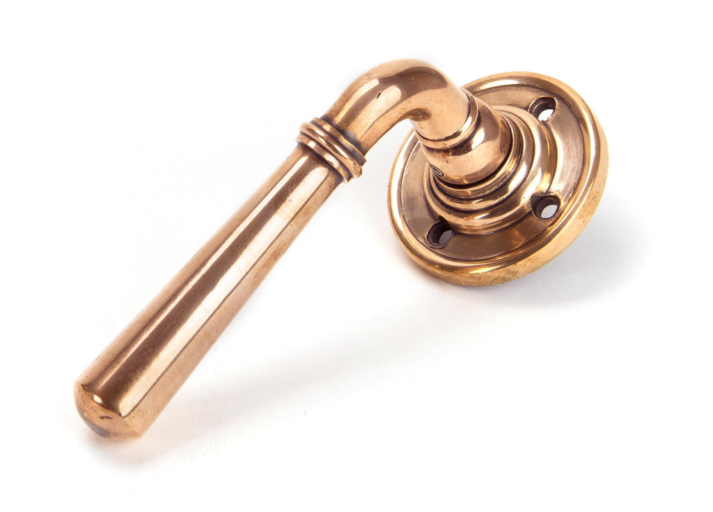 From The Anvil's Polished Bronze Newbury Lever on Rose Set