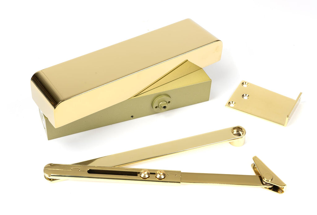 From The Anvil's Polished Brass Size 2-5 Door Closer