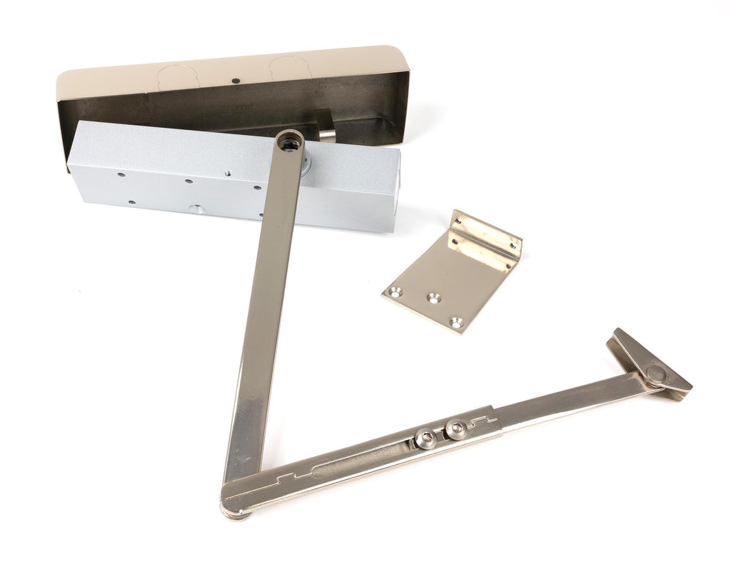 From The Anvil's Polished Nickel Size 2-5 Door Closer