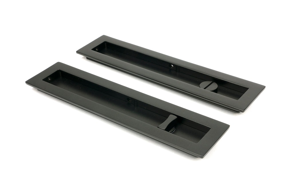 From The Anvil's Aged Bronze Plain Rectangular Pull - Privacy Set