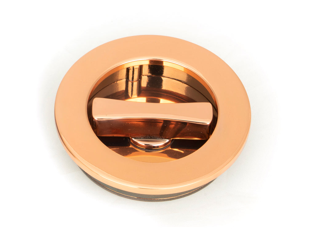 From The Anvil's Polished Bronze Plain Round Pull - Privacy Set