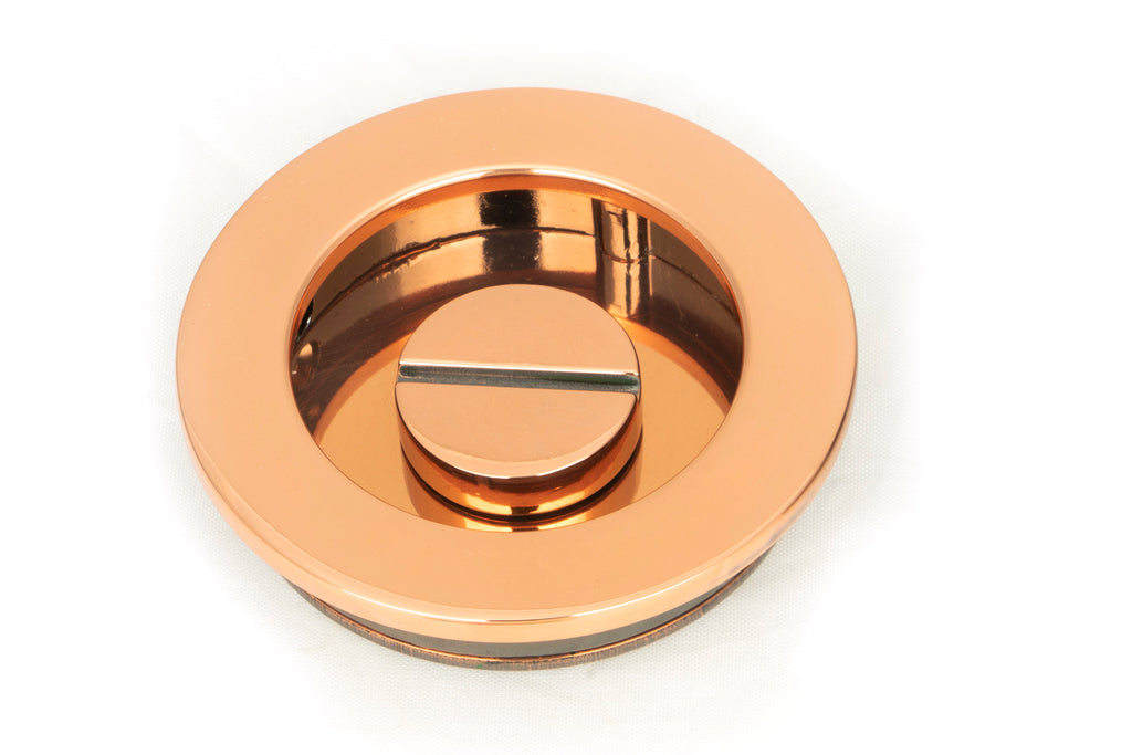 From The Anvil's Polished Bronze Plain Round Pull - Privacy Set