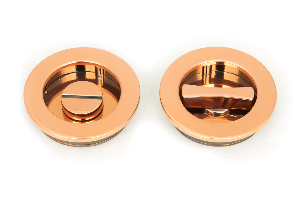 From The Anvil's Polished Bronze Plain Round Pull - Privacy Set