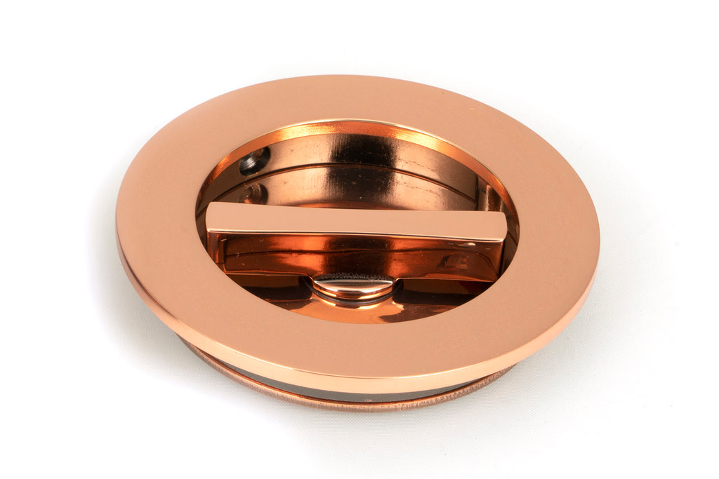 From The Anvil's Polished Bronze Plain Round Pull - Privacy Set