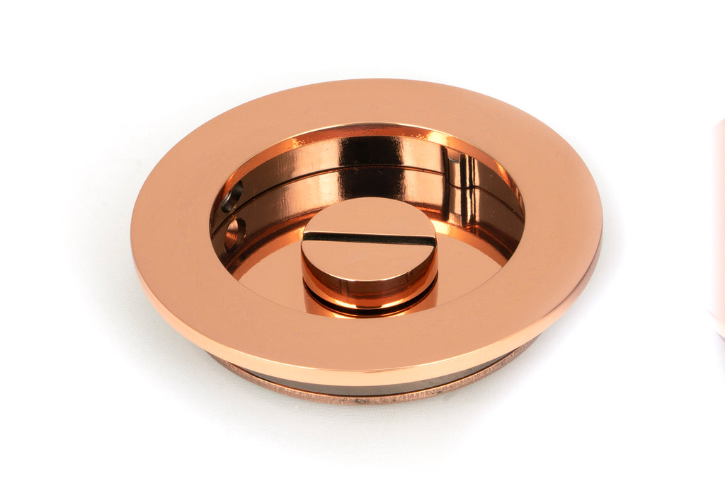 From The Anvil's Polished Bronze Plain Round Pull - Privacy Set