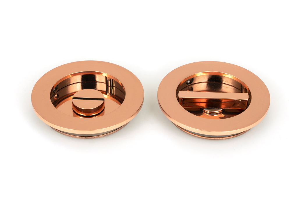 From The Anvil's Polished Bronze Plain Round Pull - Privacy Set