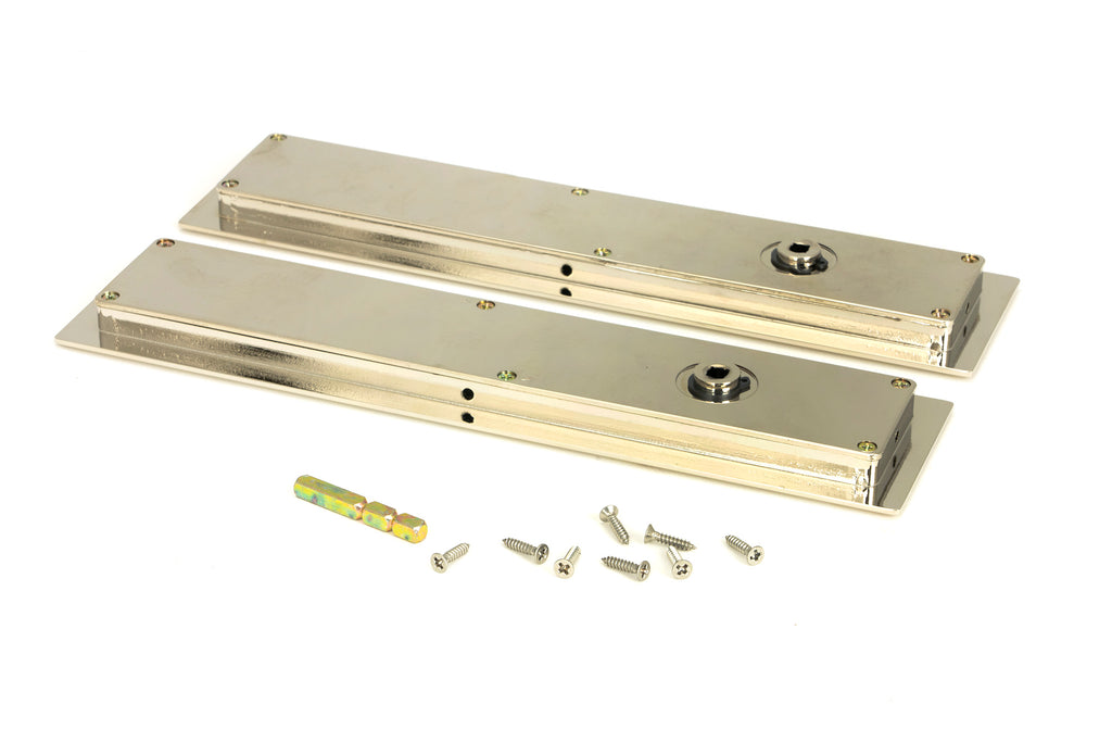 From The Anvil's Polished Nickel Art Deco Rectangular Pull - Privacy Set