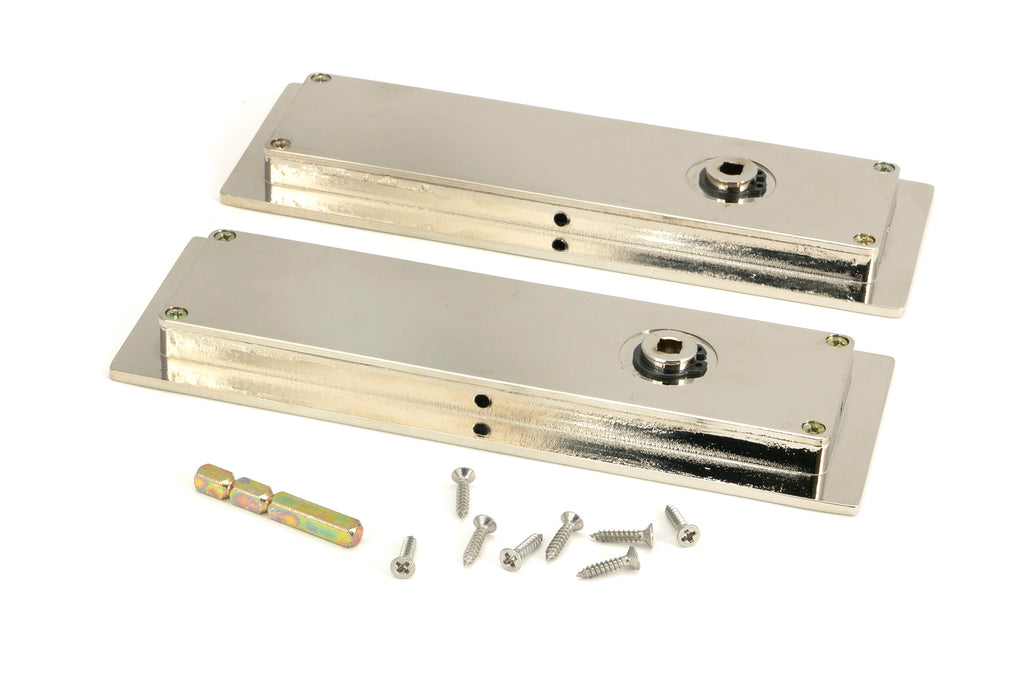 From The Anvil's Polished Nickel Plain Rectangular Pull - Privacy Set