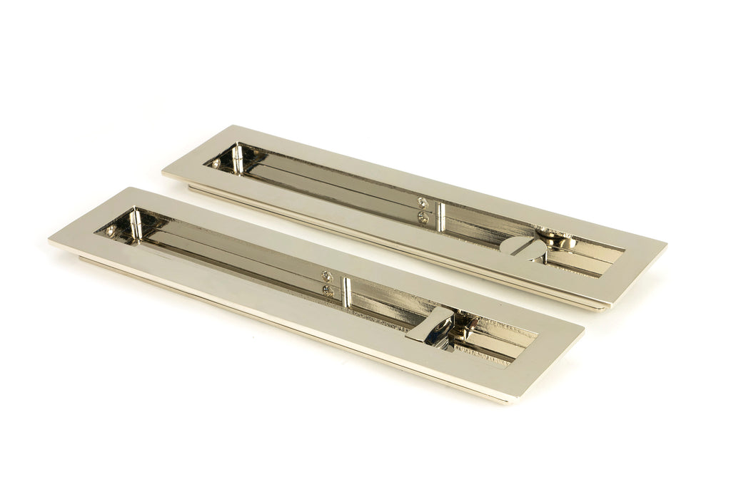 From The Anvil's Polished Nickel Plain Rectangular Pull - Privacy Set