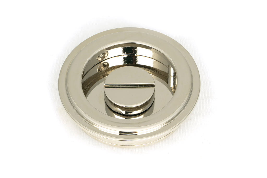 From The Anvil's Polished Nickel Art Deco Round Pull - Privacy Set