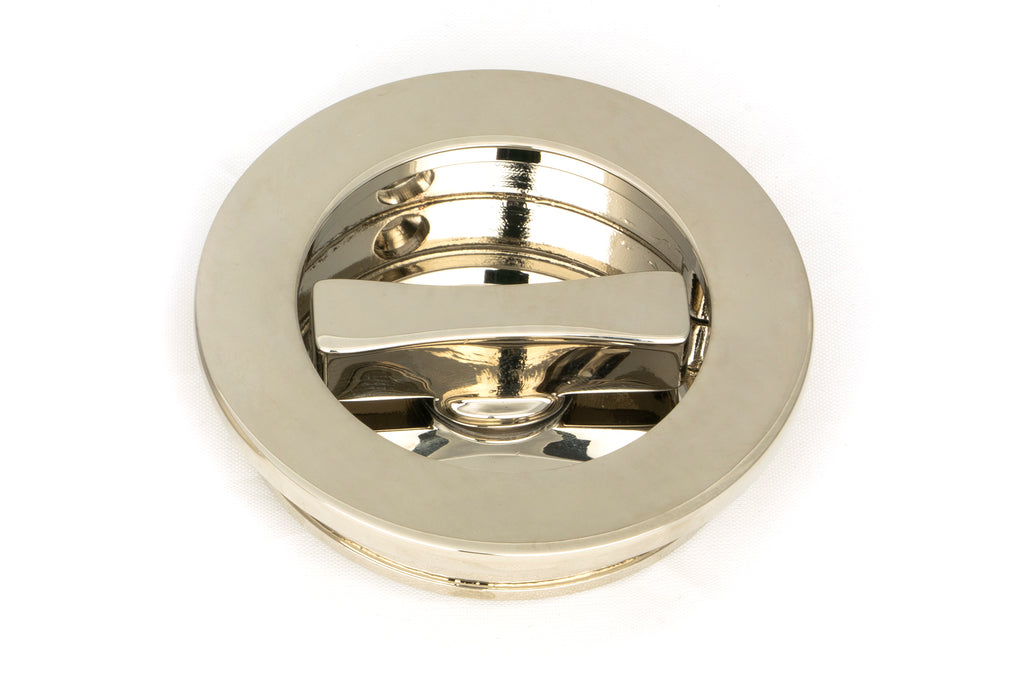 From The Anvil's Polished Nickel Plain Round Pull - Privacy Set