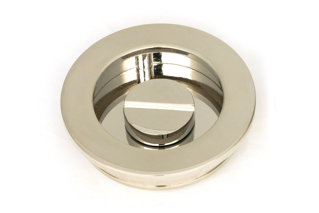 From The Anvil's Polished Nickel Plain Round Pull - Privacy Set