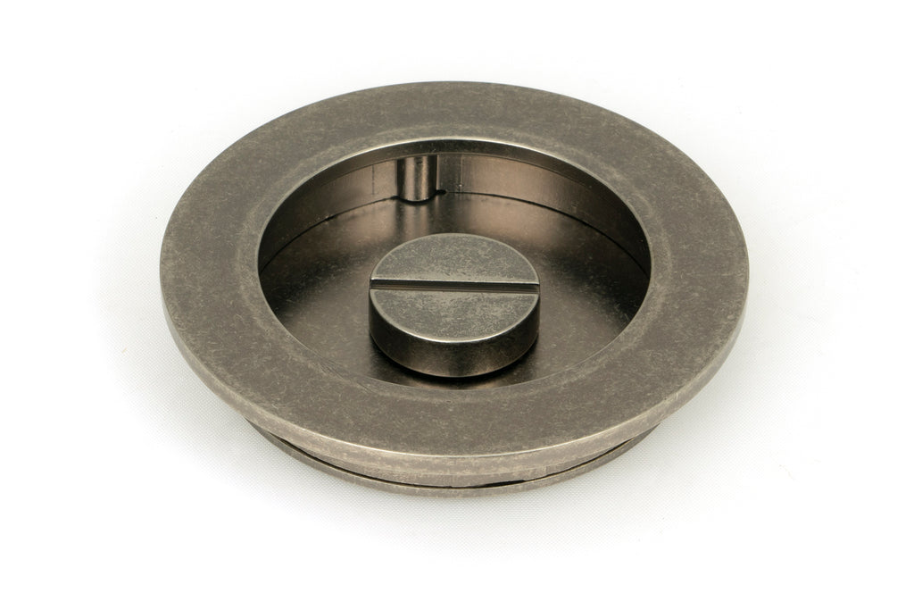 From The Anvil's Pewter Patina Plain Round Pull - Privacy Set