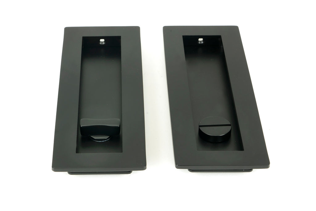 From The Anvil's Matt Black Plain Rectangular Pull - Privacy Set