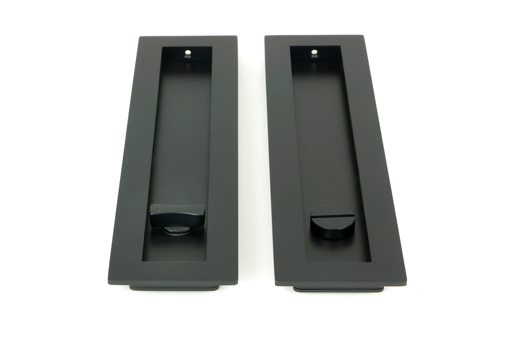 From The Anvil's Matt Black Plain Rectangular Pull - Privacy Set