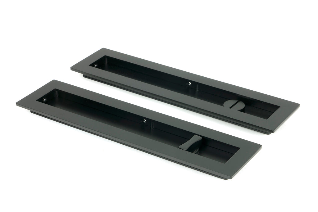 From The Anvil's Matt Black Plain Rectangular Pull - Privacy Set