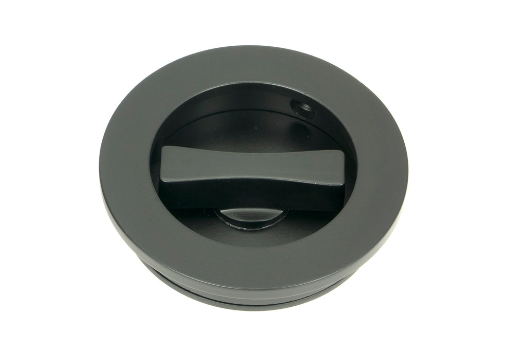 From The Anvil's Matt Black Plain Round Pull - Privacy Set