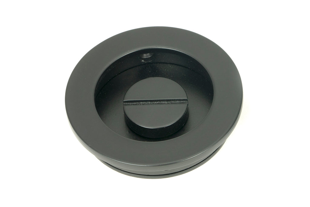 From The Anvil's Matt Black Plain Round Pull - Privacy Set