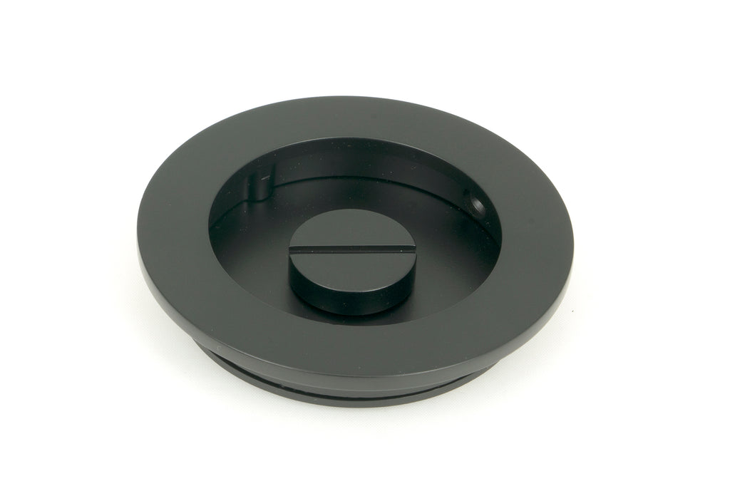 From The Anvil's Matt Black Plain Round Pull - Privacy Set