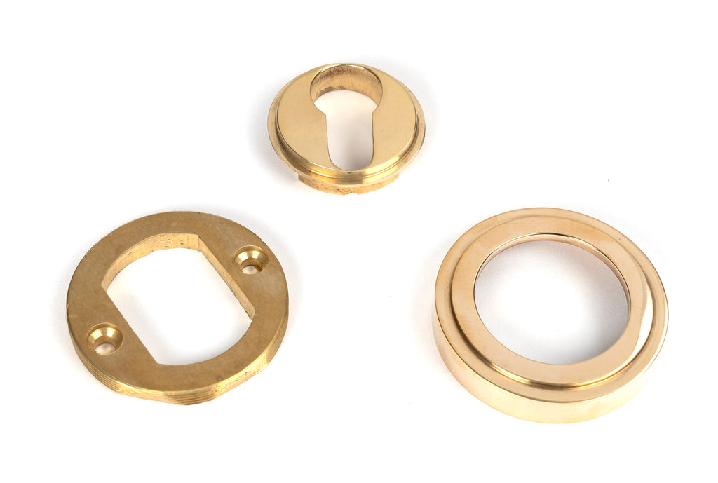 From The Anvil's Polished Brass Round Euro Escutcheon