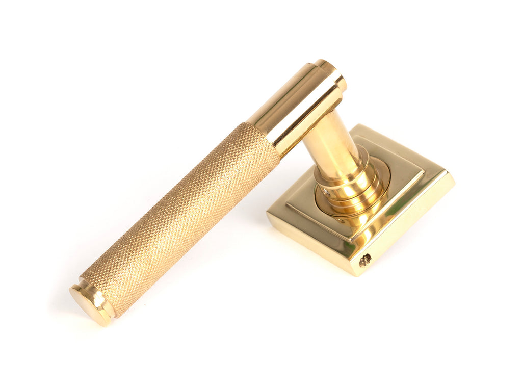 From The Anvil's Polished Brass Brompton Lever on Rose Set (Sprung)