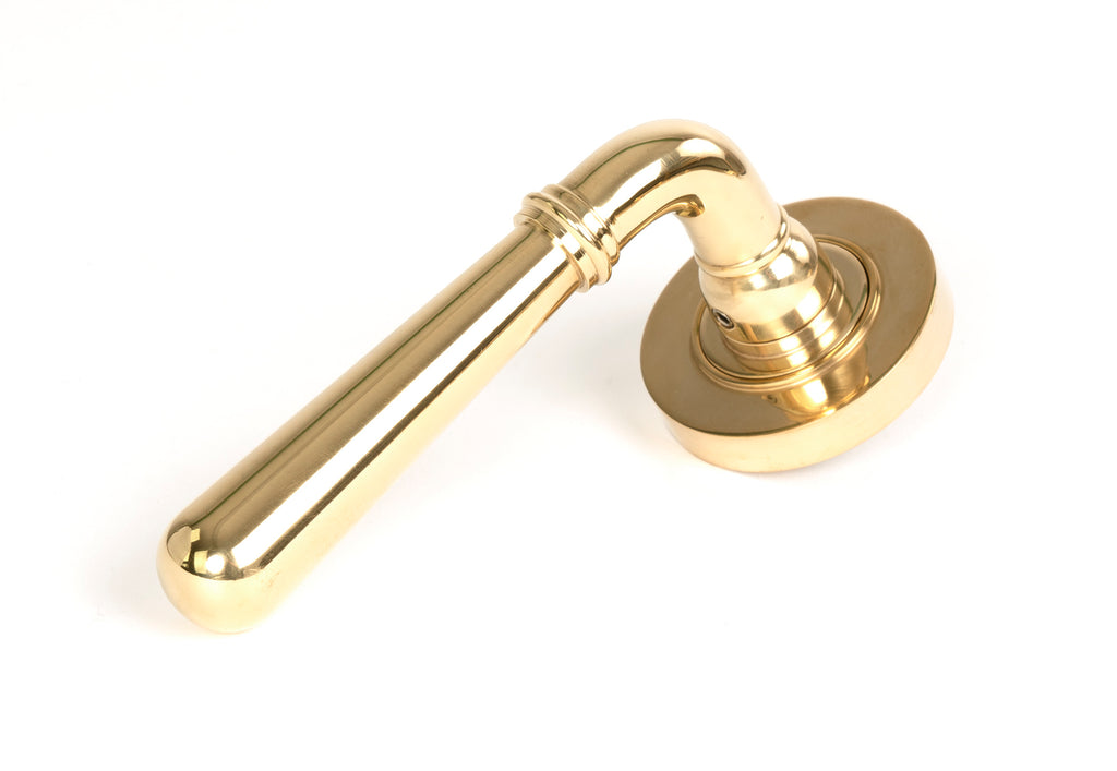 From The Anvil's Polished Brass Newbury Lever on Rose Set (Sprung)