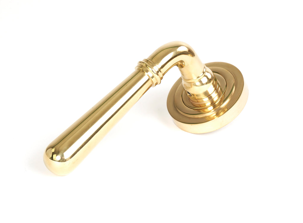 From The Anvil's Polished Brass Newbury Lever on Rose Set (Sprung)