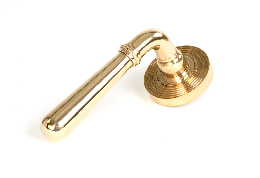 From The Anvil's Polished Brass Newbury Lever on Rose Set (Sprung)