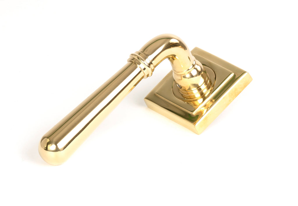 From The Anvil's Polished Brass Newbury Lever on Rose Set (Sprung)