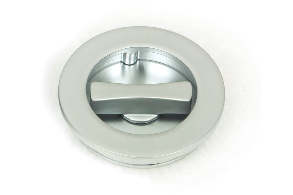 From The Anvil's Satin Chrome Plain Round Pull - Privacy Set