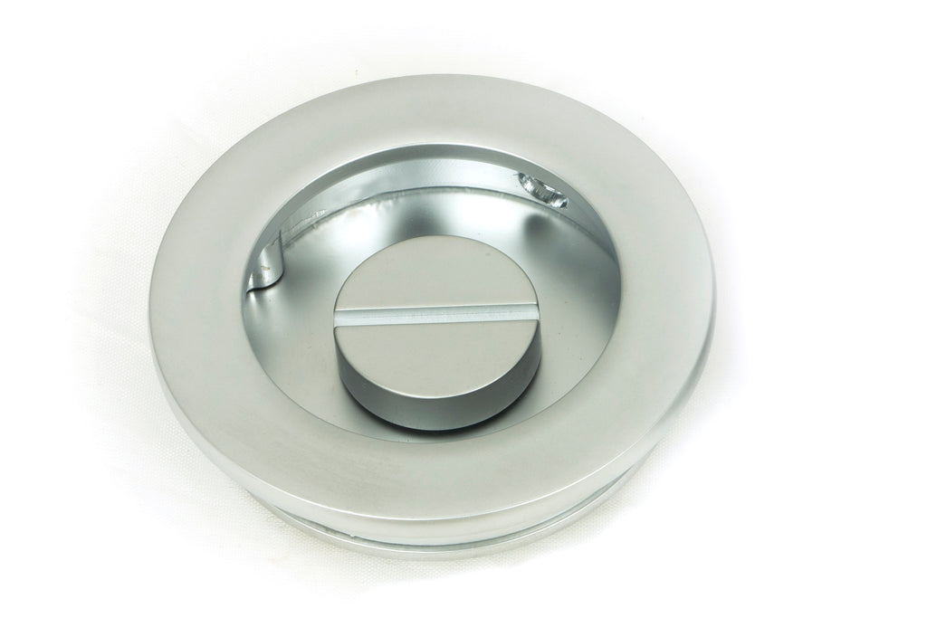 From The Anvil's Satin Chrome Plain Round Pull - Privacy Set