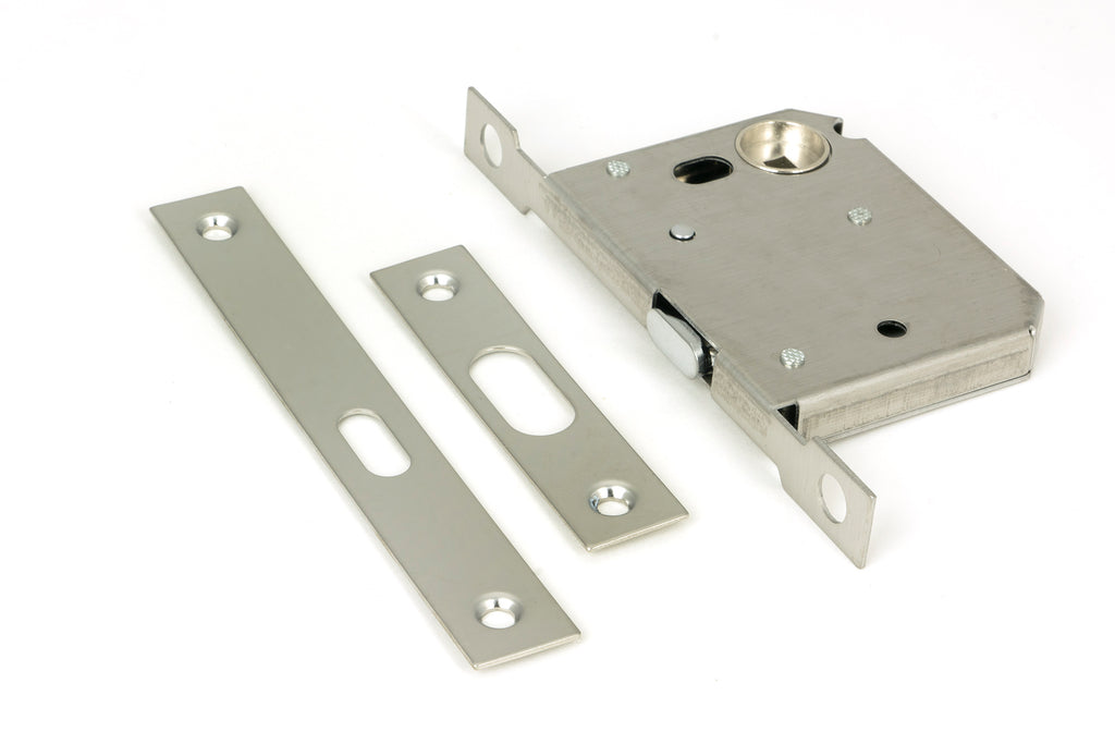 From The Anvil's Polished Nickel Sliding Door Lock