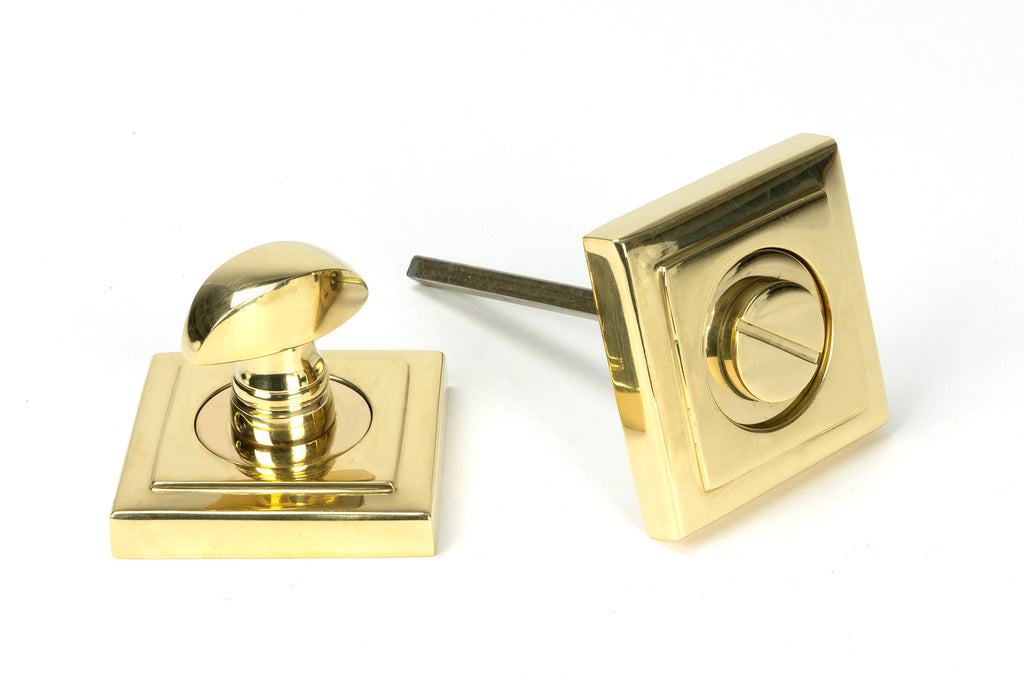 From The Anvil's Polished Brass Round Thumbturn Set