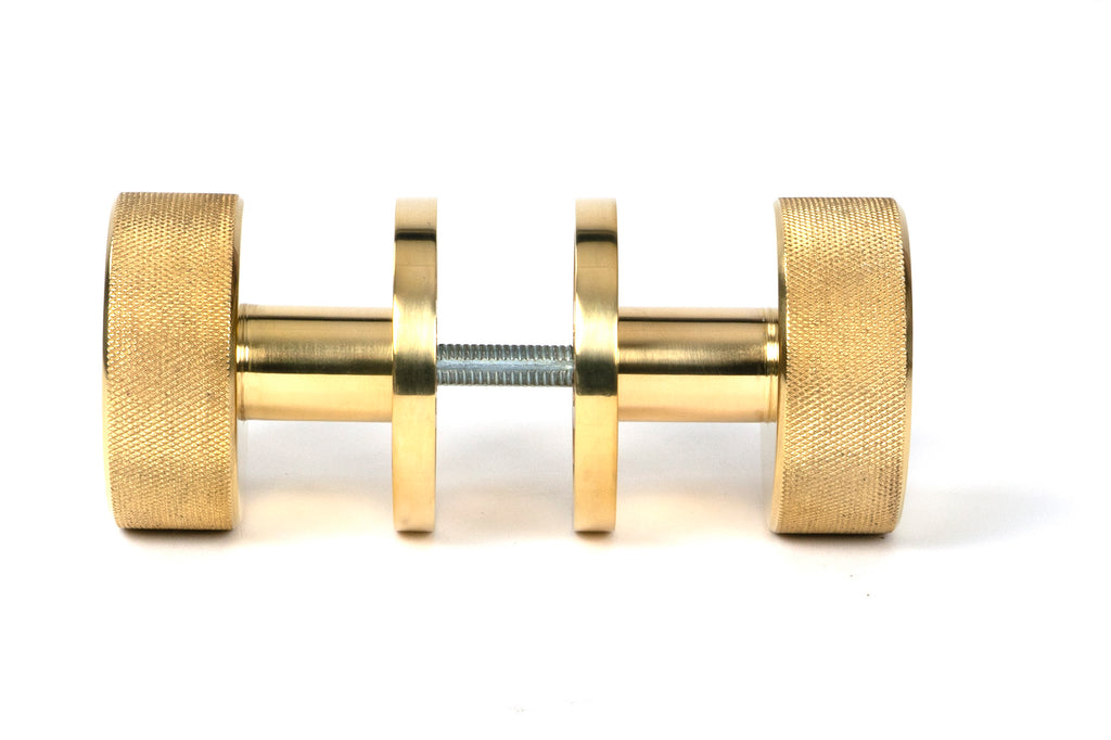 From The Anvil's Polished Brass Brompton Mortice/Rim Knob Set