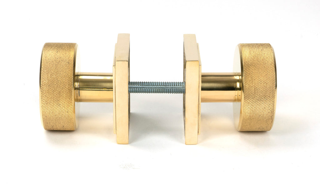 From The Anvil's Polished Brass Brompton Mortice/Rim Knob Set