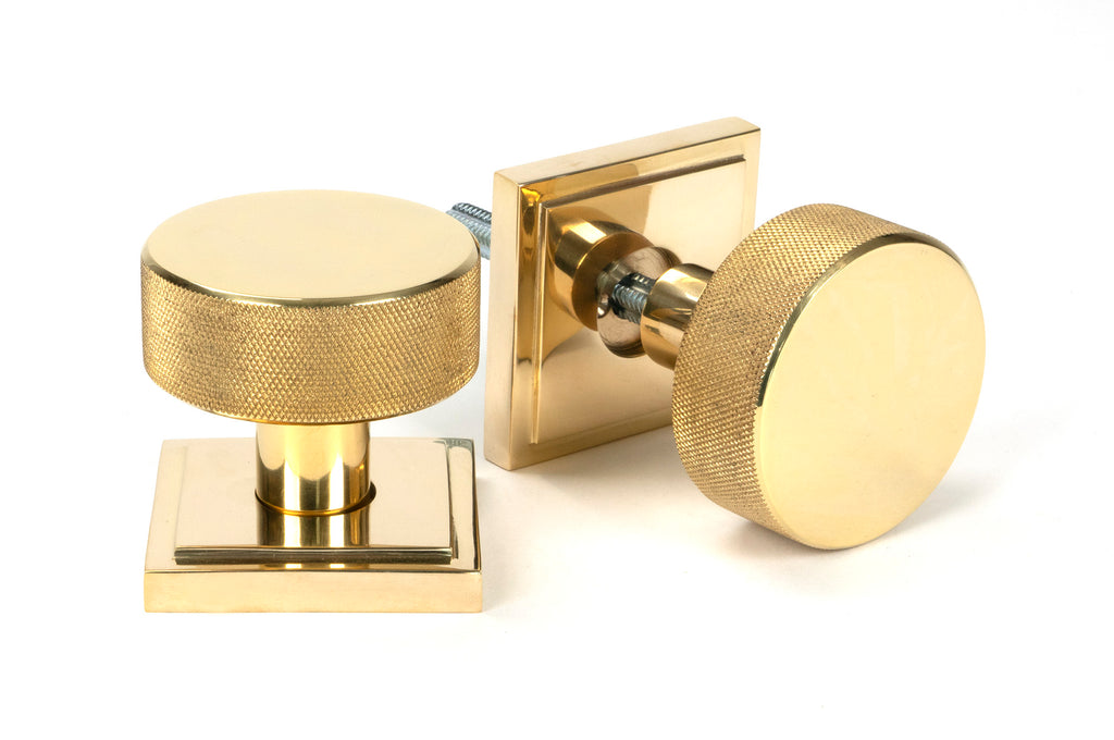 From The Anvil's Polished Brass Brompton Mortice/Rim Knob Set