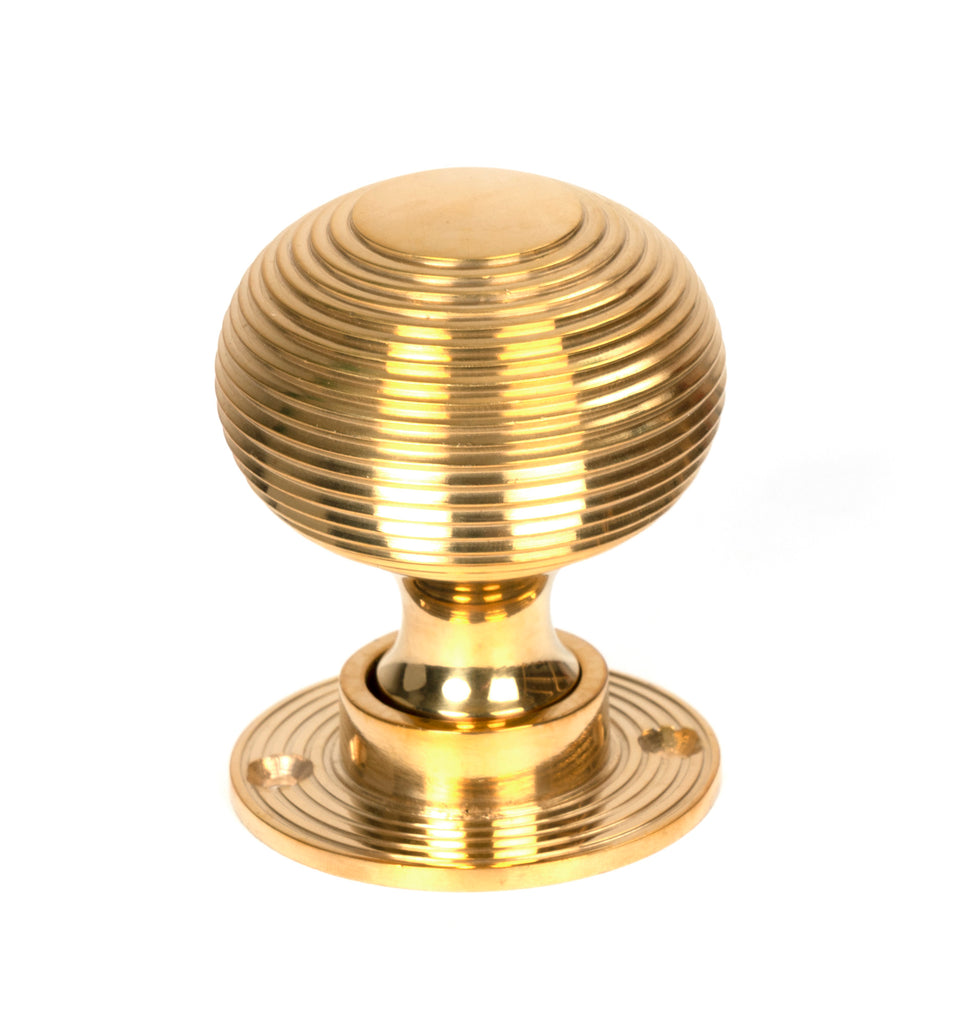 From The Anvil's Polished Brass Heavy Beehive Mortice/Rim Knob Set