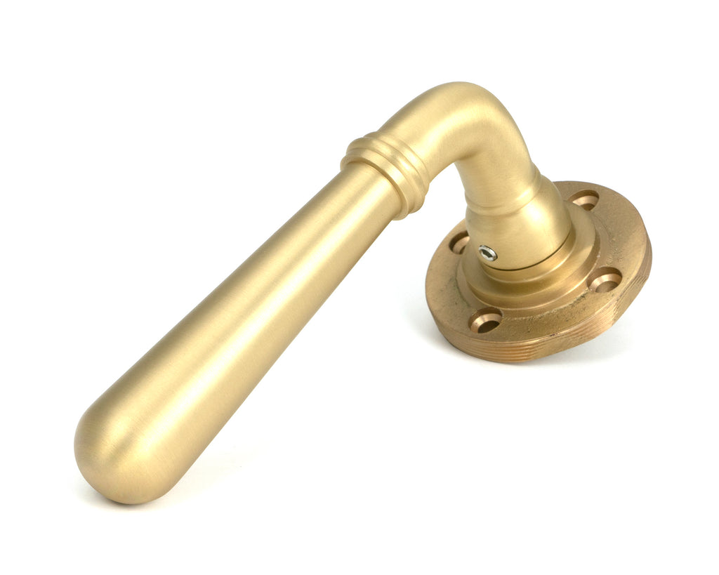 From The Anvil's Satin Brass Newbury Lever on Rose Set (Unsprung)