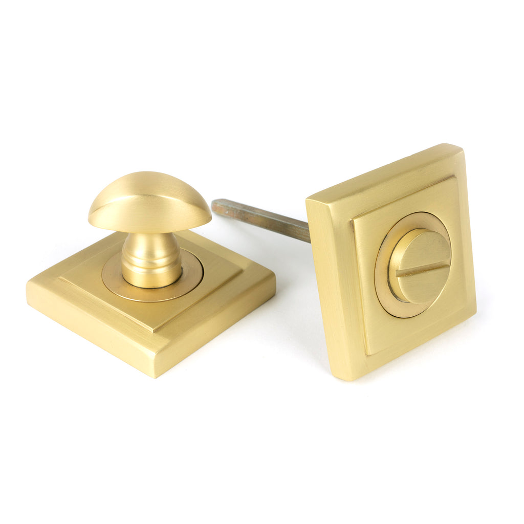 From The Anvil's Satin Brass Round Thumbturn Set