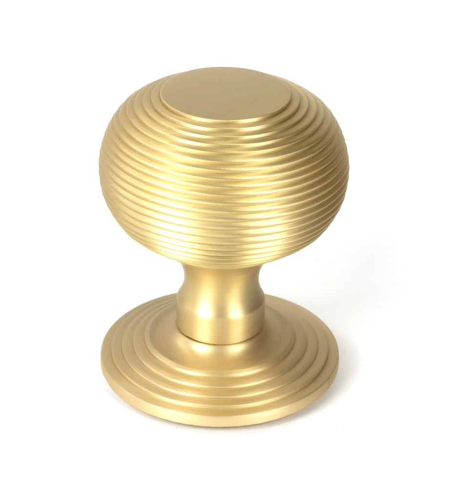 From The Anvil's Satin Brass Beehive Centre Door Knob