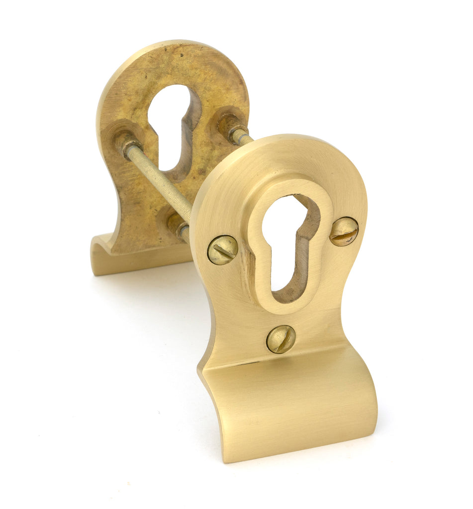 From The Anvil's Satin Brass 50mm Euro Door Pull (Back to Back Fixings)